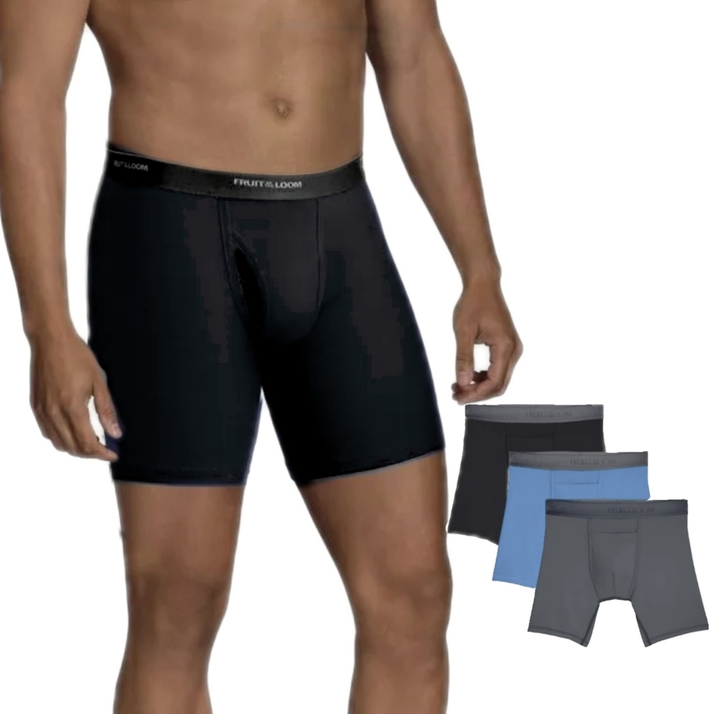 Fruit of the Loom Mens 2XL Tag Free Asst Colors Boxer Briefs NWT